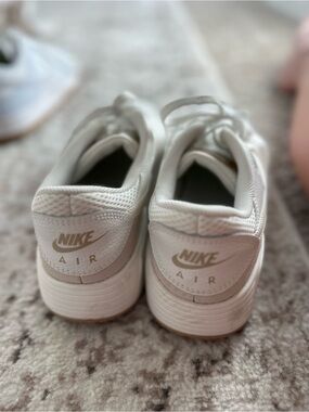 Nike White and Tan Air Low-Top Sneakers